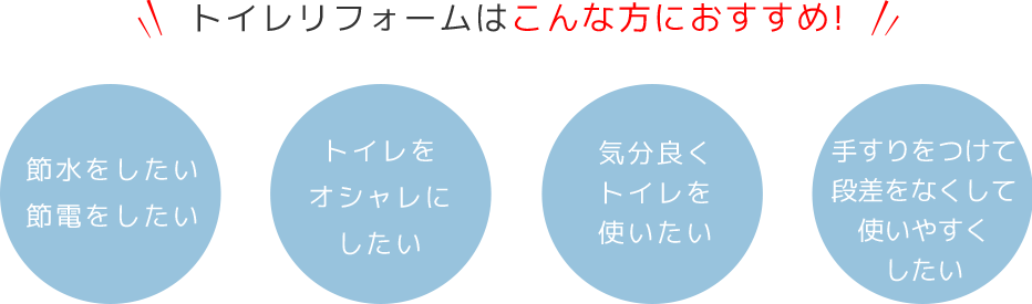 トイレリフォームこんな方におすすめ！