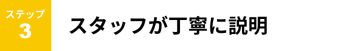 ステップ３　スタッフが丁寧に説明