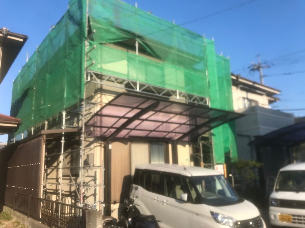 山手町にて外壁塗装工事がスタートしました