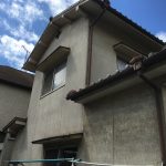 福山市外壁屋根塗装工事スタート　ムキコート　　