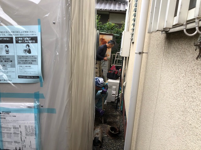 千田町でエコキュート工事です