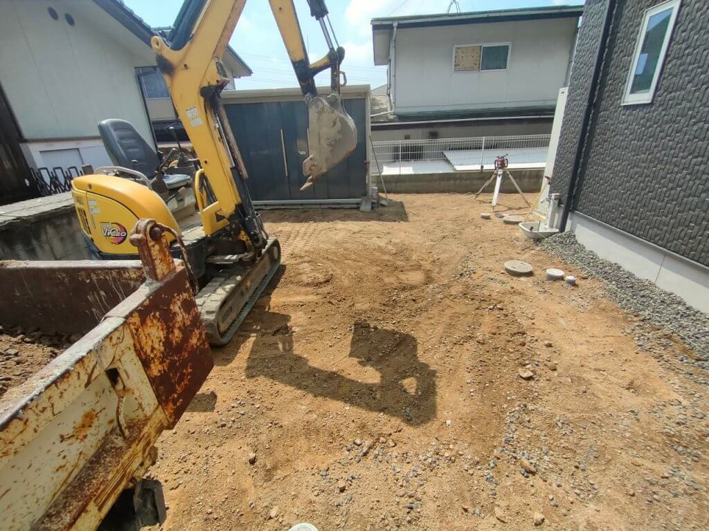 福山市蔵王町K様邸　駐車場土間打ち工事